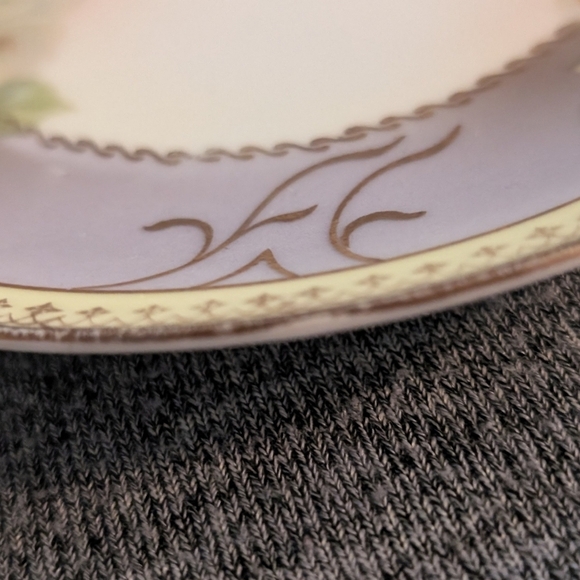 Antique Hanusch and Bernhart Porcelain Dessert/Side Plate, White Roses, Set of 4 - Picture 7 of 9